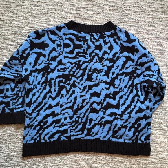 ASOS Design Sweater Blue Black Abstract Animal Patterned Oversized Women's 16 1X - Picture 5 of 8